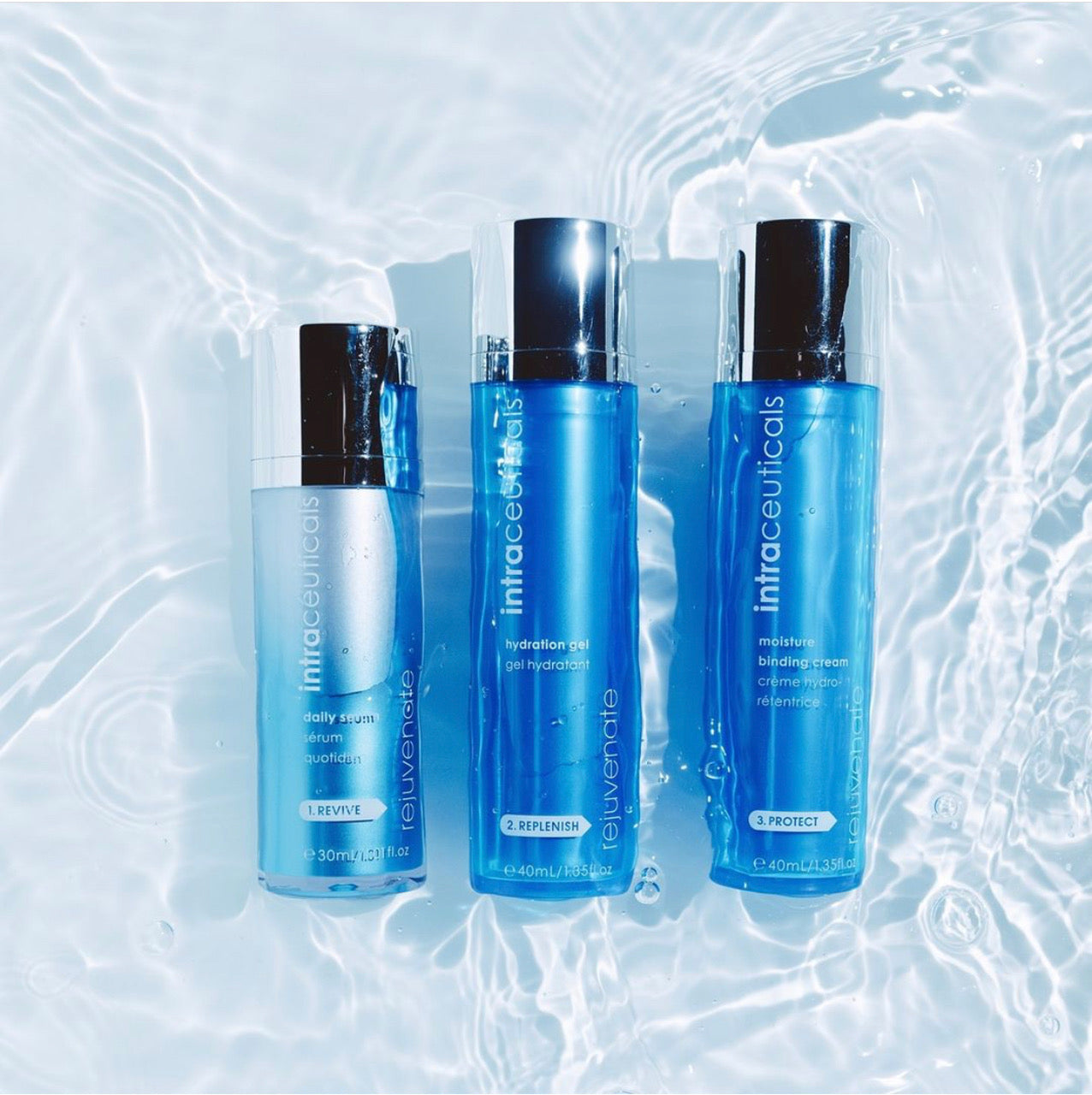 Intraceuticals Rejuvenate 3 Step Layering Set | Hydration Serum, Gel & Moisture Cream