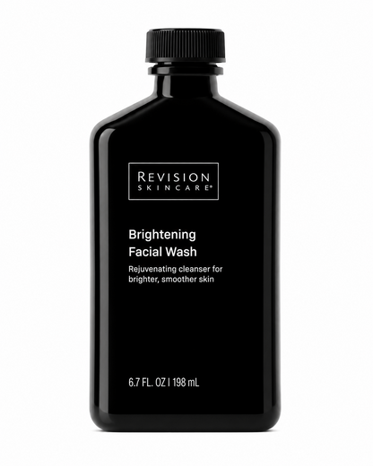Revision Skincare Brightening Facial Wash cleanser designed to gently exfoliate, cleanse, and improve the appearance of dull, uneven skin tone