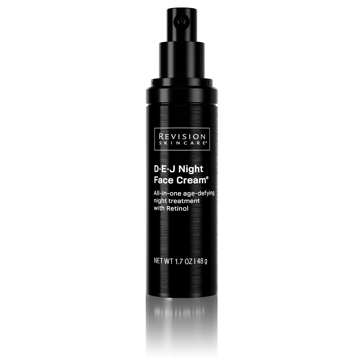Revision Skincare DEJ Night Face Cream featuring Retinol and Bakuchiol to support skin renewal, improve skin texture, and reduce visible signs of aging.