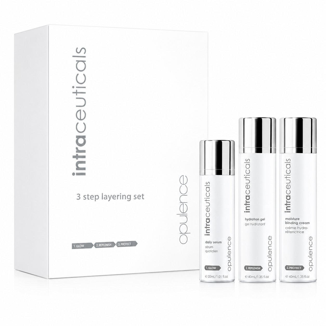 Intraceuticals Opulence 3-Step Hyaluronic Layering Set | Hydrating Skincare System