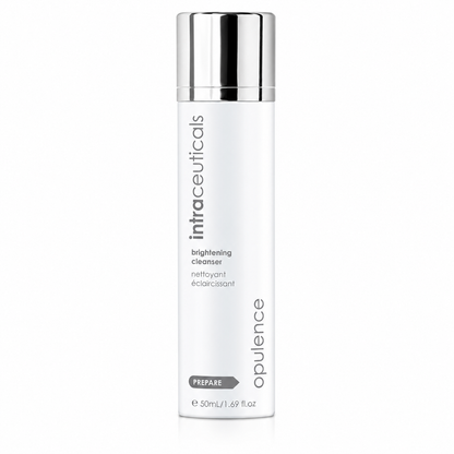 Intraceuticals Opulence Brightening Cleanser 50ml on a white background, gentle brightening facial cleanser that removes impurities, refreshes skin, and promotes a more radiant, even-looking complexion