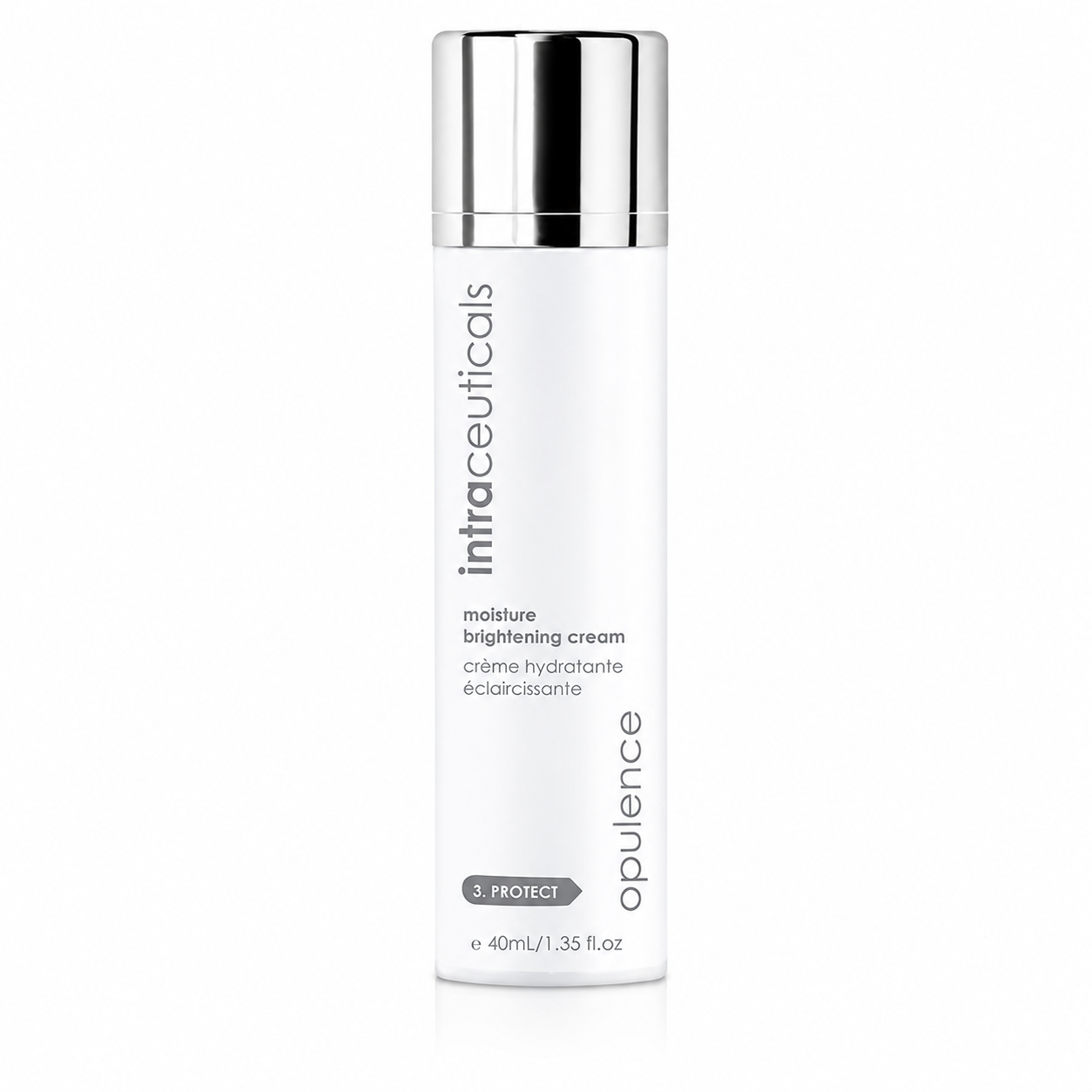 Intraceuticals Opulence Moisture Brightening Cream 40ml on a white background, illuminating moisturizer designed to hydrate, brighten uneven skin tone, and promote a more radiant complexion.
