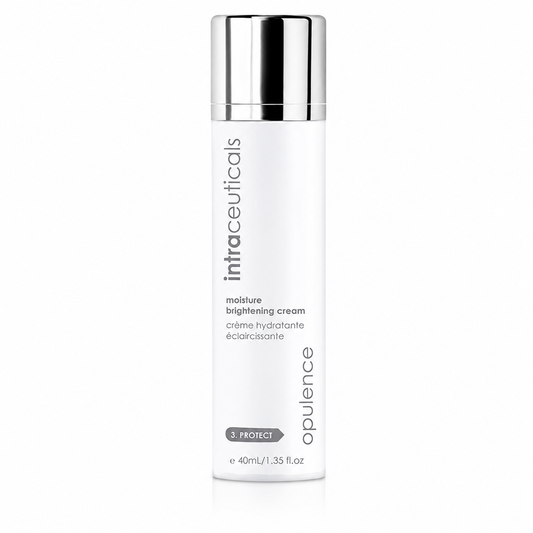 Intraceuticals Opulence Moisture Brightening Cream 40ml on a white background, illuminating moisturizer designed to hydrate, brighten uneven skin tone, and promote a more radiant complexion.