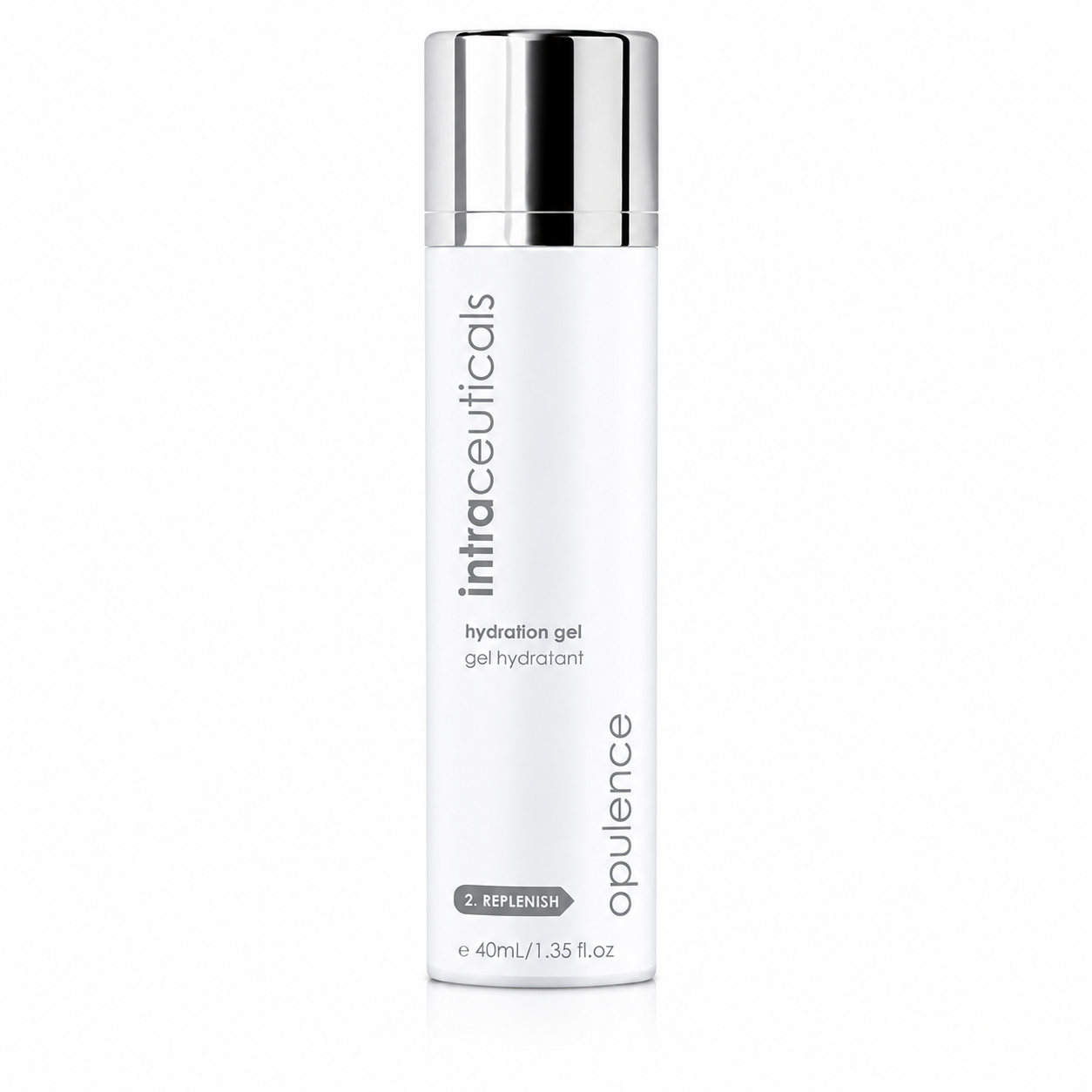 Intraceuticals Opulence Hydration Gel 40ml on a white background, lightweight hyaluronic acid gel that delivers intense hydration for smoother, plumper, and more radiant-looking skin
