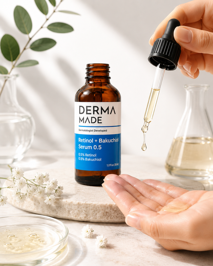 Retinol Serum + Bakuchiol 0.5 for Fine Lines, Wrinkles & Uneven Texture | Derma Made