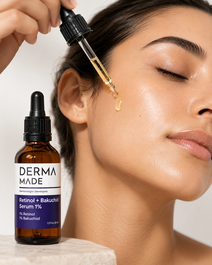 Retinol Serum + Bakuchiol 1% for Fine Lines, Wrinkles & Uneven Texture | Derma Made
