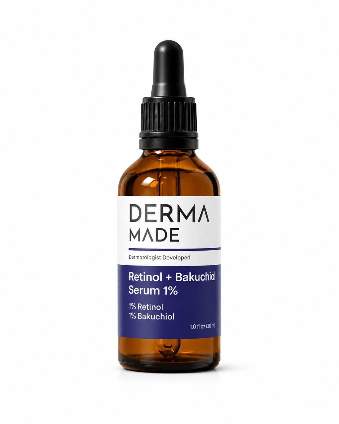 Retinol Serum + Bakuchiol 1% for Fine Lines, Wrinkles & Uneven Texture | Derma Made