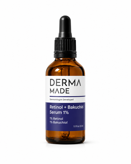 Retinol Serum + Bakuchiol 1% for Fine Lines, Wrinkles & Uneven Texture | Derma Made