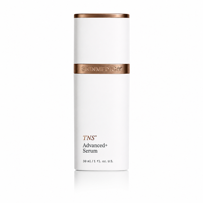 SkinMedica TNS Advanced+ Serum 30 ml advanced anti-aging serum with growth factors and peptides to reduce fine lines, improve firmness, and rejuvenate skin on a white background