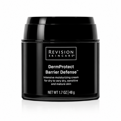 Revision Skincare DermProtect Barrier Defense moisturizing cream on white background for dry, sensitive, and mature skin